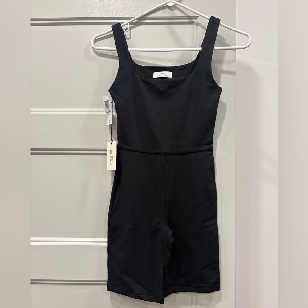 Aritzia Black Contour Square Neck Romper